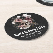 Halloween Skull Boo's Before I Do's Brautparty Runder Pappuntersetzer (Angewinkelt)