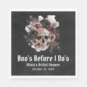 Halloween Skull Boo's Before I Do's Brautparty Serviette