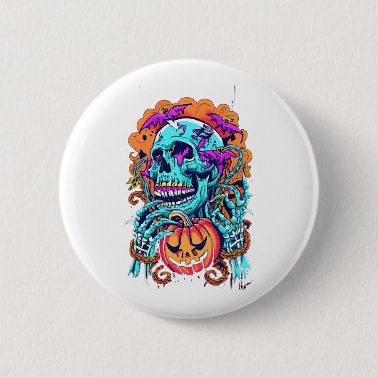 Halloween Skull Button (Vorderseite)