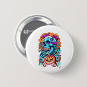 Halloween Skull Button (Vorne & Hinten)