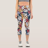 Halloween Skull Capri Leggings (Vorderseite)