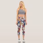 Halloween Skull Capri Leggings (Vorderseite)