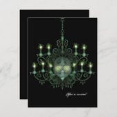 Halloween Skull Chandelier Wedding Einladung (Vorne/Hinten)