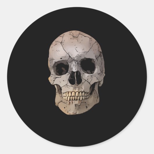Halloween Skull Classic Round Sticker (Vorderseite)