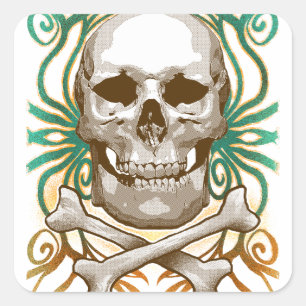 Halloween Skull Classic Round Sticker