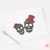 Halloween Skull Classic Round Sticker (Umschlag)