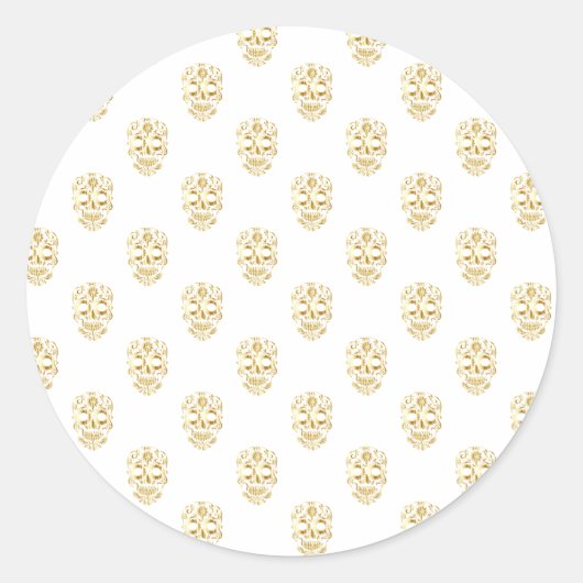 Halloween Skull Classic Round Sticker (Vorderseite)