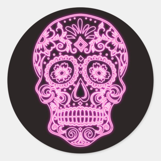 Halloween Skull Classic Round Sticker (Vorderseite)