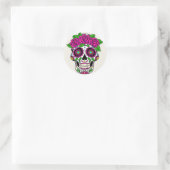 Halloween Skull Classic Round Sticker (Tasche)