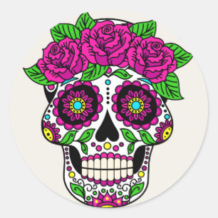 Halloween Skull Classic Round Sticker