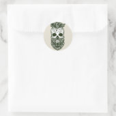 Halloween Skull Classic Round Sticker (Tasche)