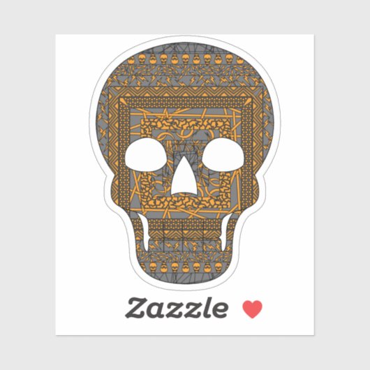 Halloween Skull Contour Sticker (Blatt)