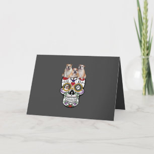 Halloween Skull Costumes Gift Bulldog Liebhaber Feiertagskarte