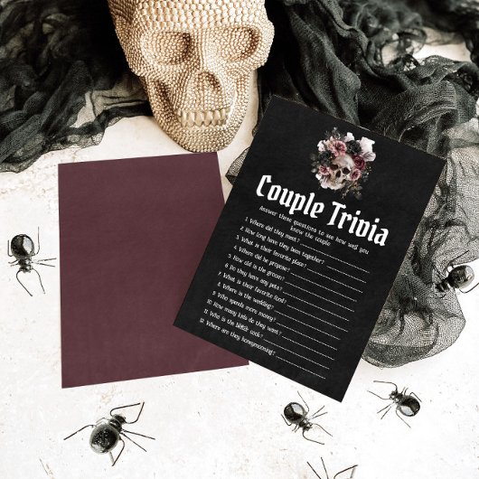 Halloween Skull Couple Trivia Brautparty Game Einladung