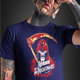 Halloween Skull Creepy Horror Graphic T - Shirt