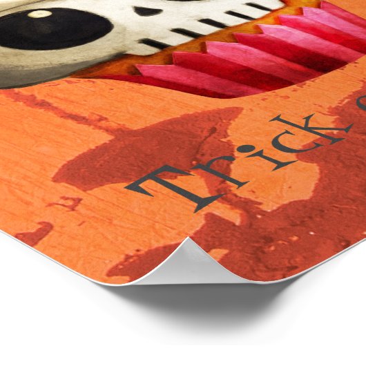 Halloween Skull Cupcake Poster (Ecke)