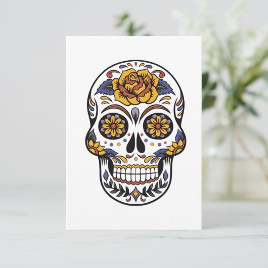 Halloween Skull Dankeskarte (Stehend Vorderseite)