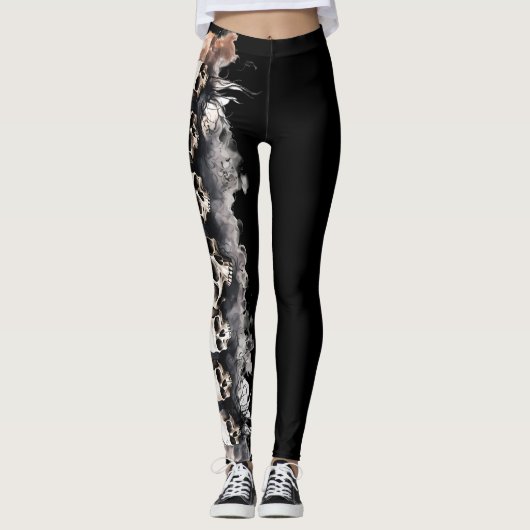 Halloween Skull Design Leggings (Vorderseite)