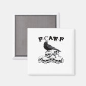Halloween Skull. F Caw F Vintage Graphic Magnet (Vorderseite/Rückseite)