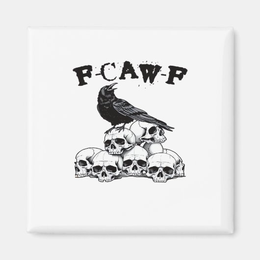 Halloween Skull. F Caw F Vintage Graphic Magnet (Vorne)