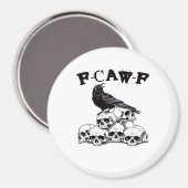 Halloween Skull. F Caw F Vintage Graphic Magnet (Vorderseite/Rückseite)