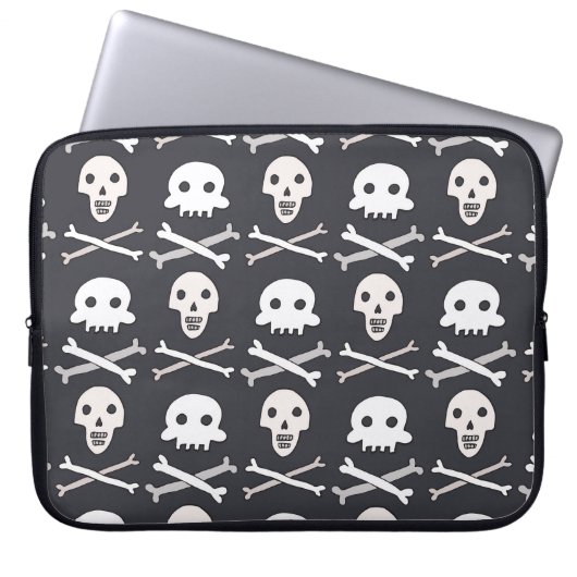 Halloween Skull farbenfrohe Muster Laptopschutzhülle (Vorderseite)
