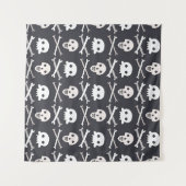 Halloween Skull farbenfrohe Muster Wandteppich (Vorderseite (Horizontal))