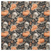 Halloween Skull-Fledermäuse und Blume schwarz Stoff (Muster)