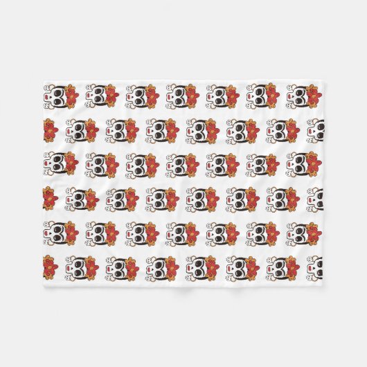 Halloween Skull Fleece Blanket (Vorderseite (Horizontal))