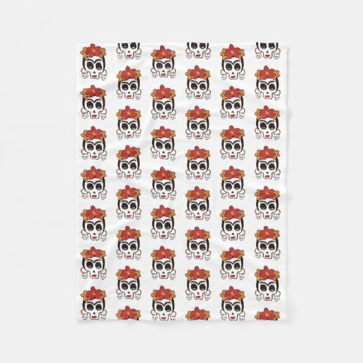 Halloween Skull Fleece Blanket (Vorderseite)