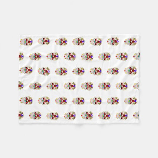 Halloween Skull Fleecedecke (Vorderseite (Horizontal))