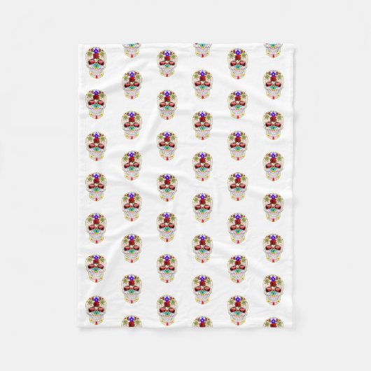 Halloween Skull Fleecedecke (Vorderseite)