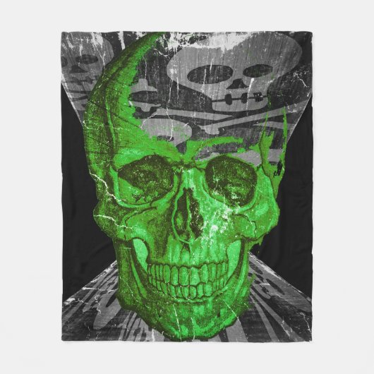 Halloween Skull Fleecedecke (Vorderseite)