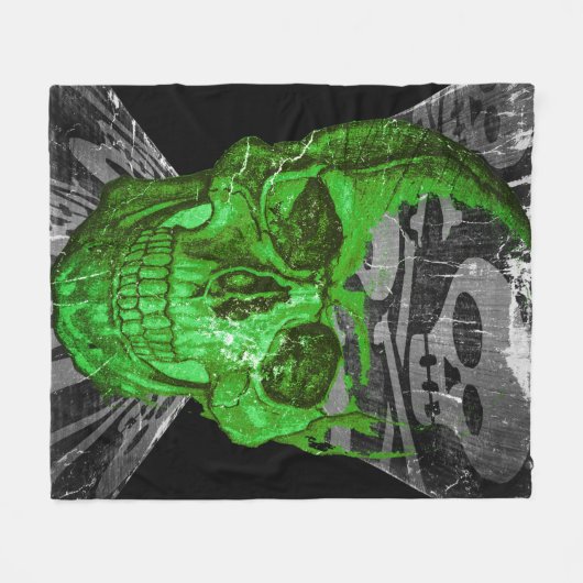 Halloween Skull Fleecedecke (Vorderseite (Horizontal))