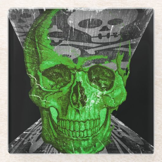 Halloween Skull Glasuntersetzer (Vorderseite)