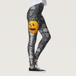 Halloween-Skull-Gothic-Graukürbis Leggings