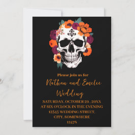 Halloween-Skull Gotische Hochzeitseinladung Einladung