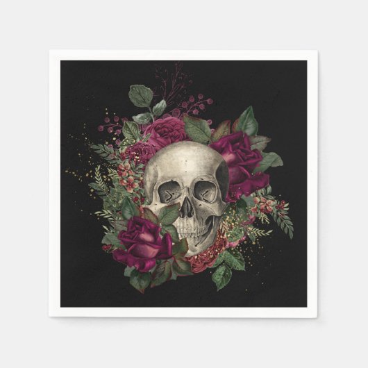Halloween, Skull, gotisches Halloween, Party Serviette (Vorderseite)