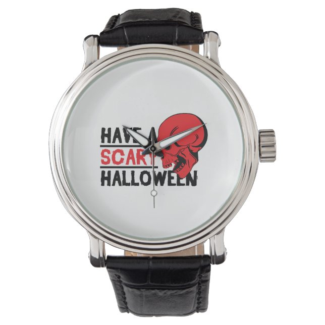 Halloween Skull - Habe einen beängstigenden Hallow Armbanduhr (Vorderseite)