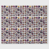 Halloween Skull Icon Strike Art Wrapping Paper Geschenkpapier (Flach)