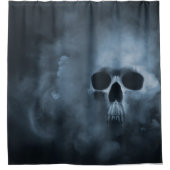 Halloween Skull in Smoke Cloud Duschvorhang (Vorderseite)