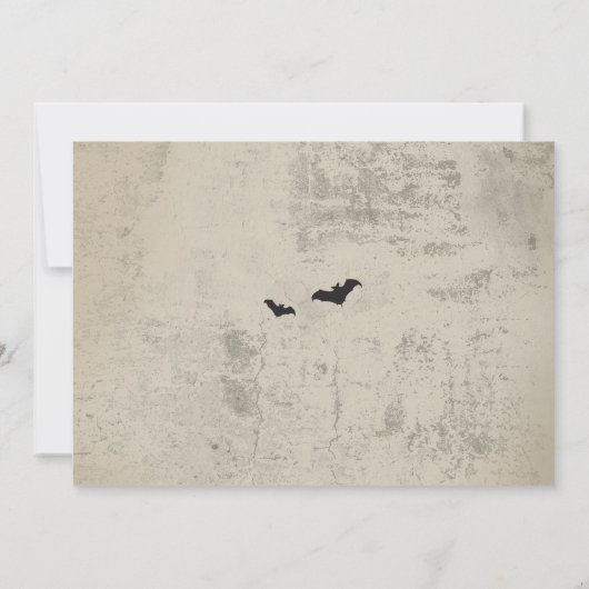 Halloween Skull Invite Gothume Fledermäuse Party Einladung (Rückseite)