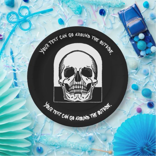 HALLOWEEN SKULL KUSTOMIZABLE PAPPTELLER (Party)