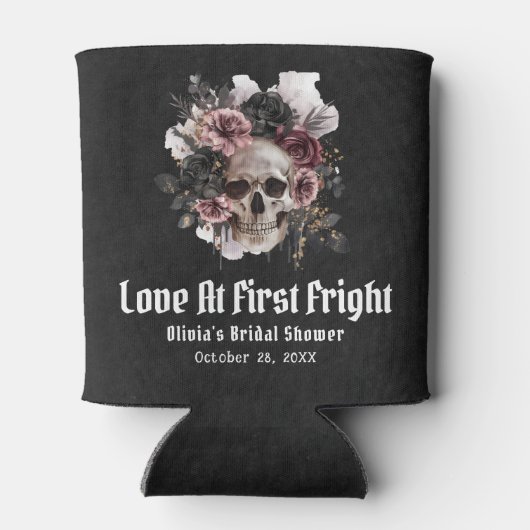 Halloween Skull-Liebe im ersten Fright-Brautparty Dosenkühler (Rückseite)