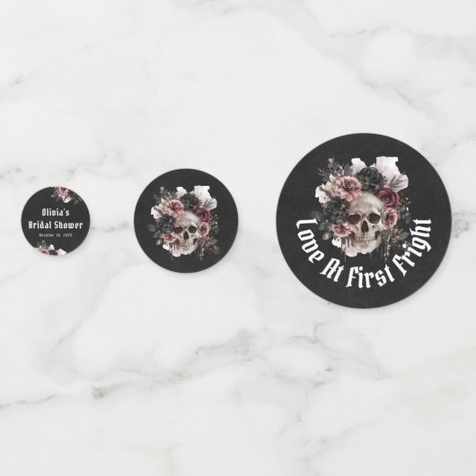 Halloween Skull-Liebe im ersten Fright-Brautparty Konfetti (Rückseiten)