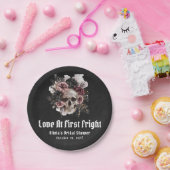 Halloween Skull-Liebe im ersten Fright-Brautparty Pappteller (Party)