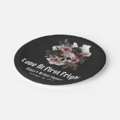 Halloween Skull-Liebe im ersten Fright-Brautparty Pappteller (Schrägansicht)