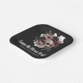 Halloween Skull-Liebe im ersten Fright-Brautparty Pappteller (Gewinkelt)