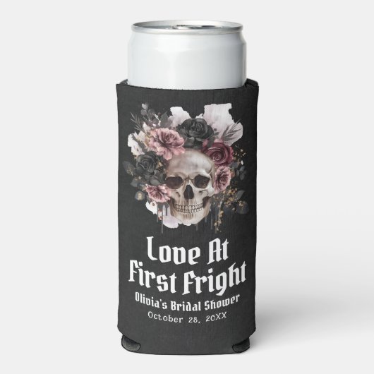 Halloween Skull-Liebe im ersten Fright-Brautparty Selters Dosenkühler (Seltzer Vorderseite)