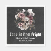 Halloween Skull-Liebe im ersten Fright-Brautparty Serviette (Vorderseite)